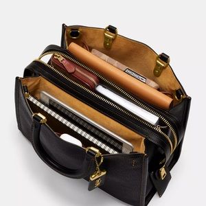 Coach Rogue black and orange leather shoulder or crossbody bag